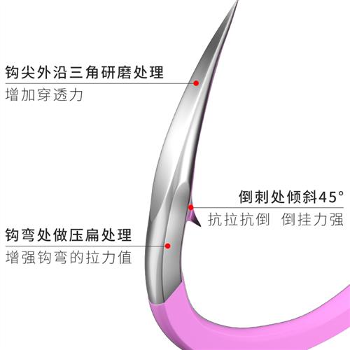 新品富源百川帝i道萤光鱼钩伊势尼有刺新关东无刺鱼勾鲫鱼钩鱼具