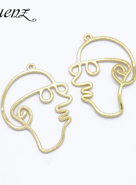 极速YuenZ 10pcs 26 Sotyle Face KC Gold Color Trendy Charm Wo