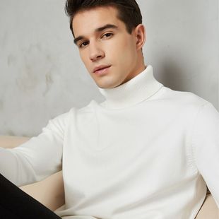 极速8 Color White Turtleneck SwBeater Men 2021 Autumn Winter