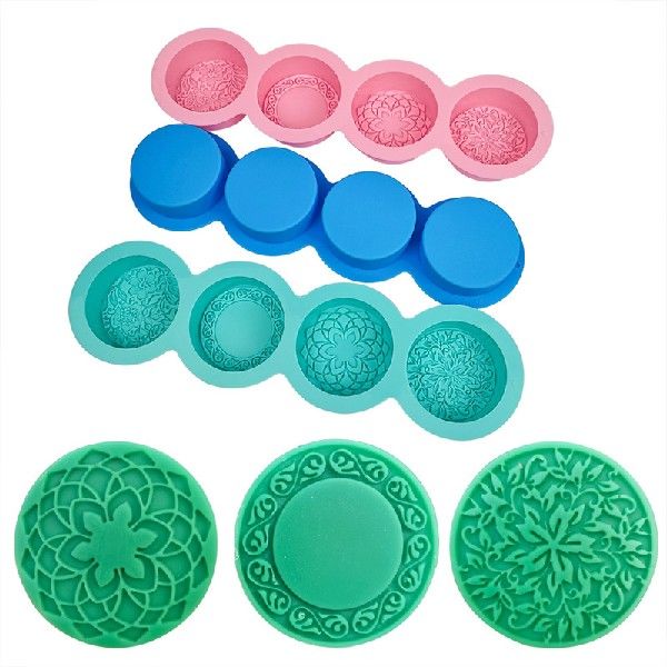 极速3D Handfmade Silicone Soap Molds 4 Flower Types Art Maki