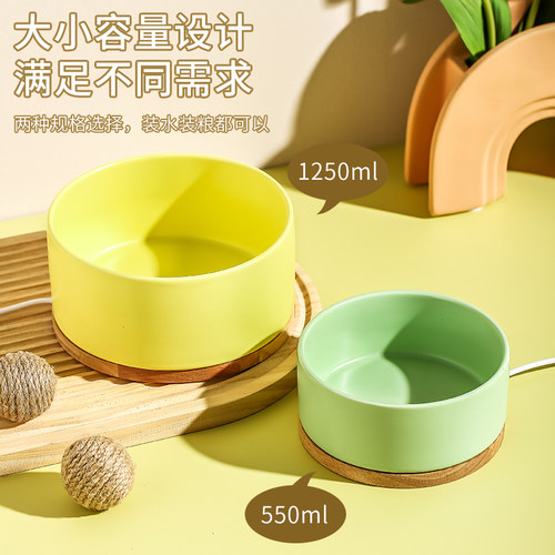 新品猫咪b饮水机恒温猫碗加热陶瓷宠物自饮水器循环流动狗狗喂水