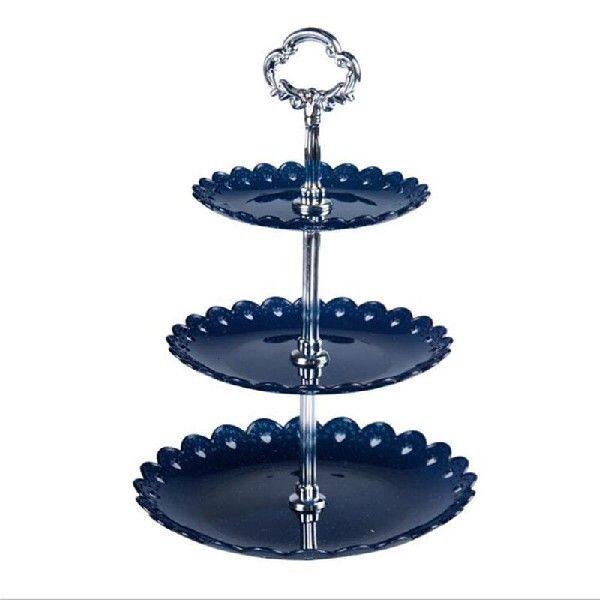 极速Threed-layer Fruit Plate Cake Stand Home Party Dessert