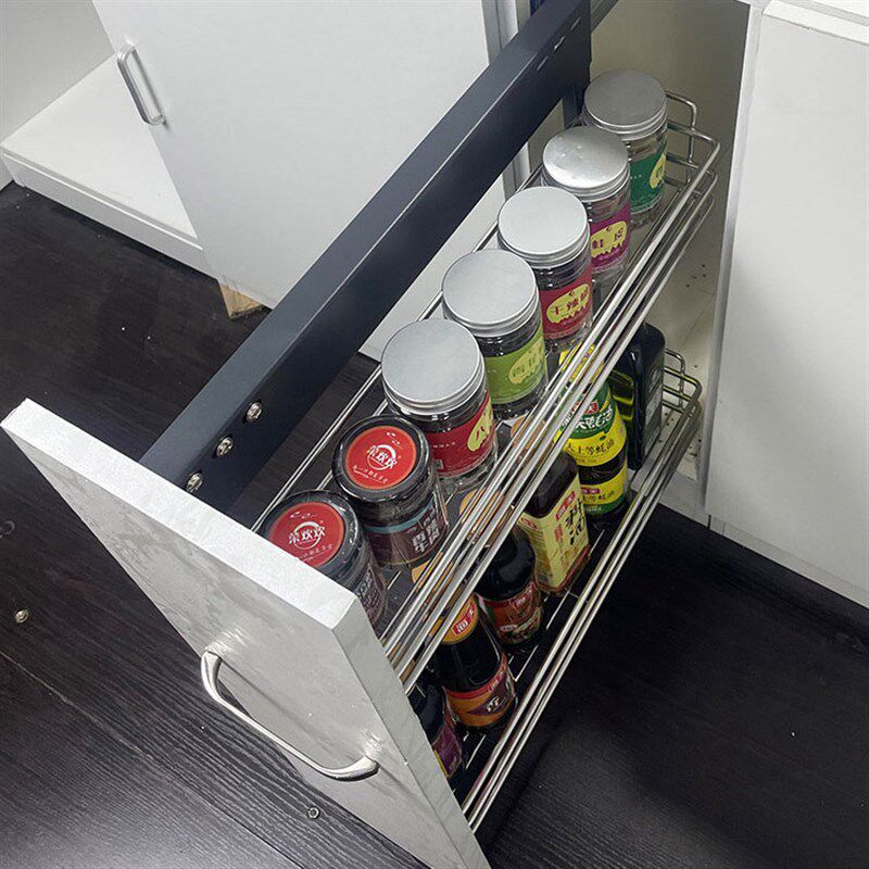 极速150窄拉蓝200小拉篮不锈钢B250调味篮厨房夹缝柜拉拦橱柜抽屉