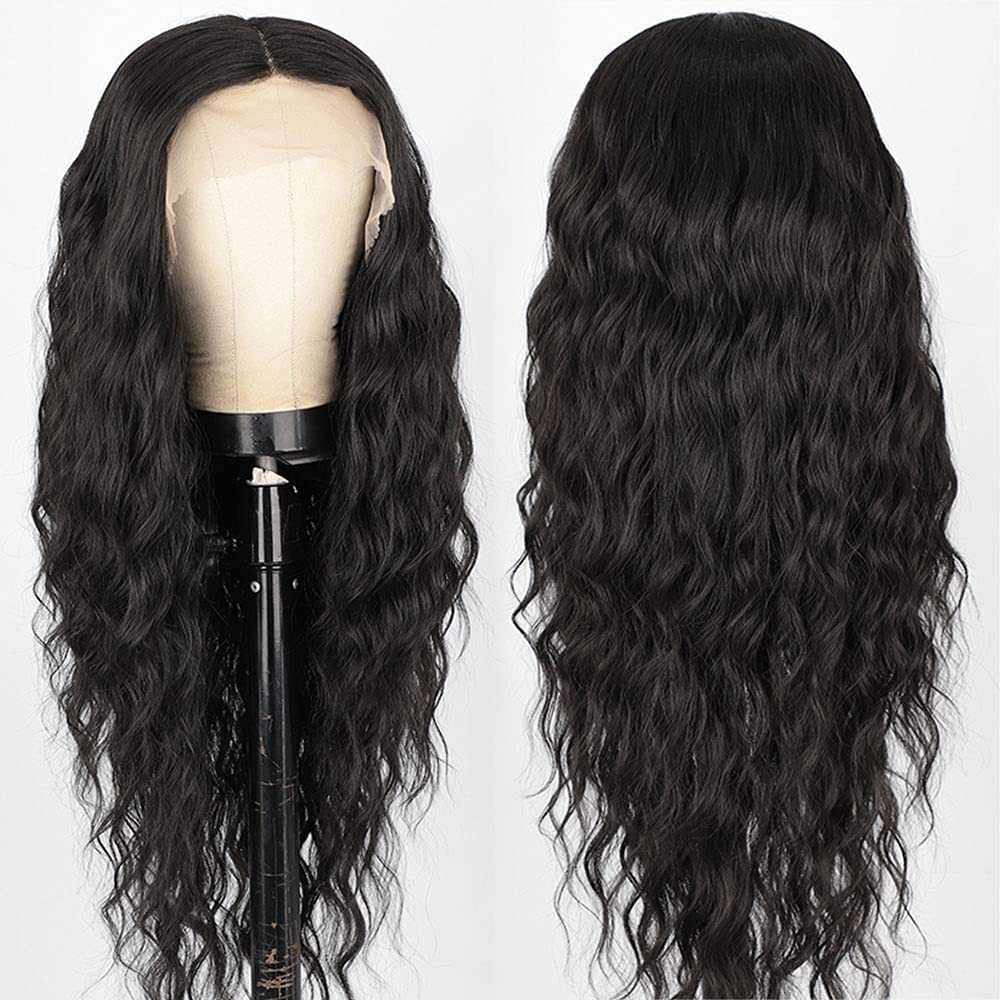 速发lady curly long wigs froynt lace black nature hair line