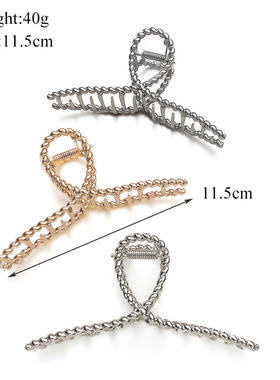 极速Simple Metal Hollow Out Geometric HaKir Claw Ladies Eleg