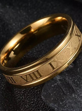 极速2022 Vintage Roman Numexrals Men Rings Temperament Fashi