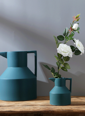 极速现代简约家居装饰客厅房间餐桌玄关J亚光陶瓷插花瓶水壶工艺