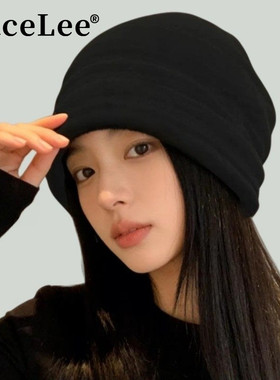 FaceLee日本设计师联名款韩系大头围针织毛线帽子女士冬季防寒堆