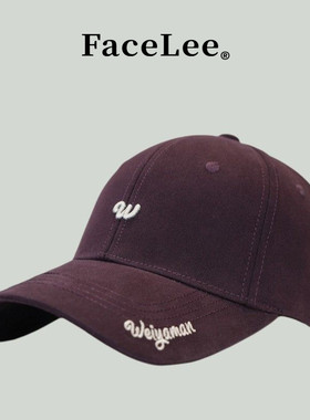 FaceLee日本设计师联名款秋冬简约百搭硬顶棒球帽子男女韩版加深