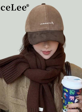 FaceLee日本设计师联名款高品质韩系棒球帽女秋冬季新款灯芯绒拼
