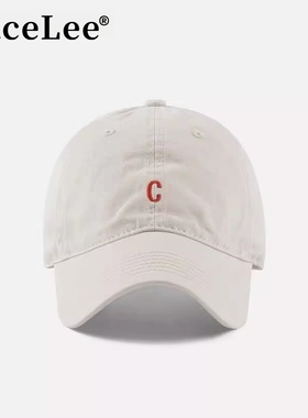 FaceLee日本设计师联名款日系简约复古鸭舌帽女韩版水洗做旧软顶