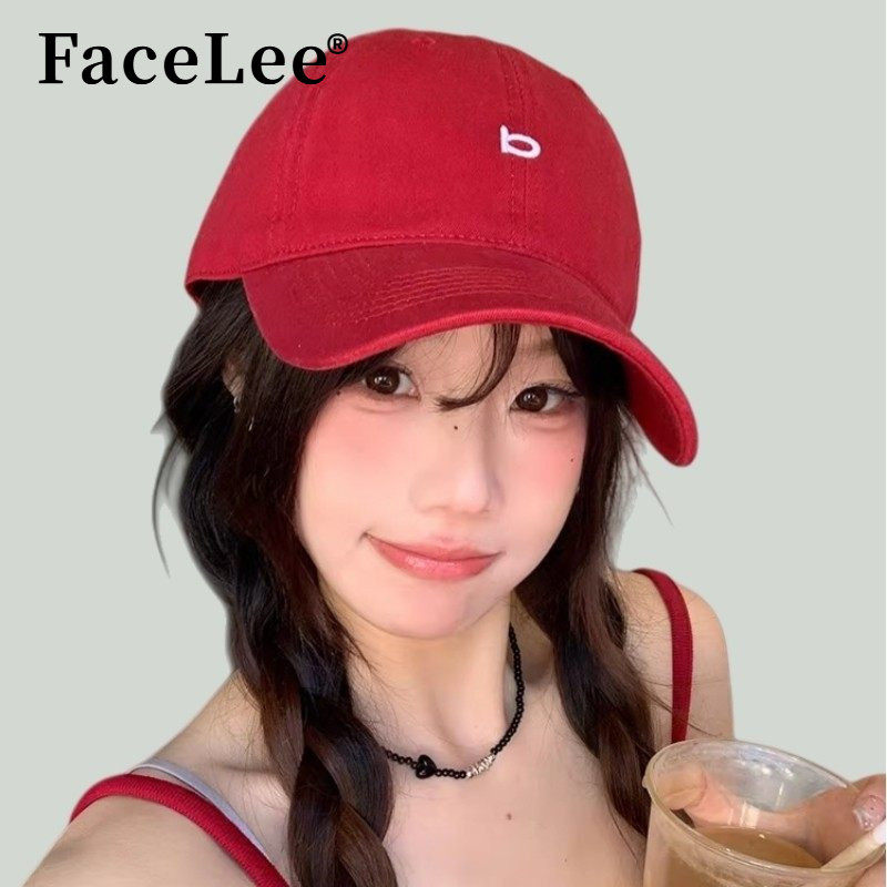 FaceLee日本设计师联名款高品质红色字母棒球帽女韩版百搭大头围,服饰配件/皮带/帽子/围巾,手帕,淘宝优惠券,粉丝福利购,淘宝优惠卷