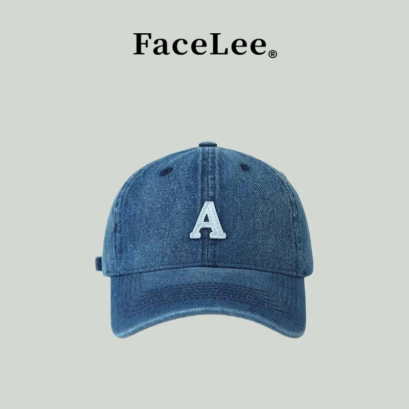 FaceLee日本设计师联名款ins潮复古水洗牛仔软顶A字母棒球帽子女,服饰配件/皮带/帽子/围巾,手帕,淘宝优惠券,粉丝福利购,淘宝优惠卷