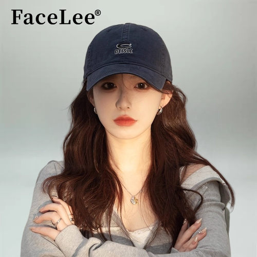 FaceLee日本设计师联名款复古港式水洗字母鸭舌帽女秋季2026新款