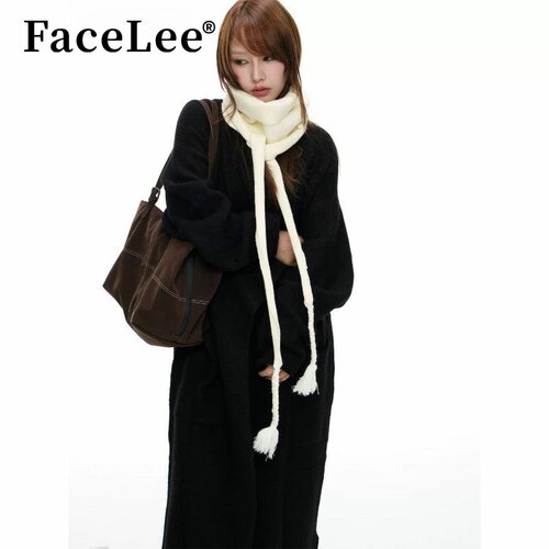 FaceLee日本设计师联名款韩系手工麻花流苏围巾女2026秋冬氛围感