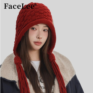 FaceLee日本设计师联名款帽子女款针织帽冬帽女2026新款时尚渔夫