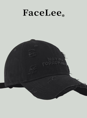 FaceLee日本设计师联名款新款黑色鸭舌帽女款秋冬季时尚百搭深顶