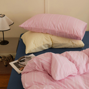 安懒懒 混搭ins风四件套亲肤舒适三件套枕套被套学生宿舍床品简约