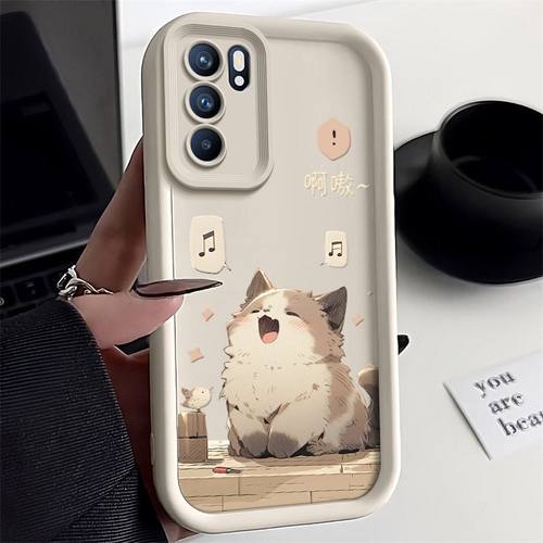 opporeno6手机壳小猫全包卡通