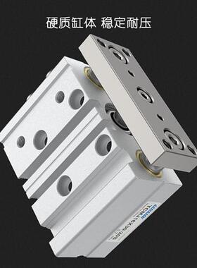 气动TCM带导杆三杆三轴气缸12/16/20/25-10X20X30X40X50X75X100/S