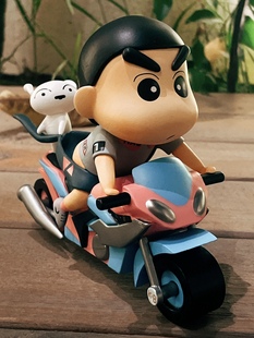 【拾壹.】蜡笔小新 机车小新 野原新之助 摩托 轮胎可动 手办摆件