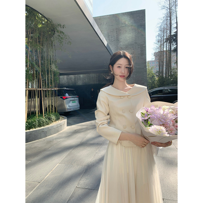 炸鸡欧尼JeJuna高级法式外套纱裙