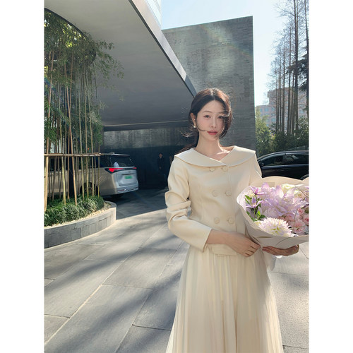 炸鸡欧尼JeJuna高级法式外套纱裙