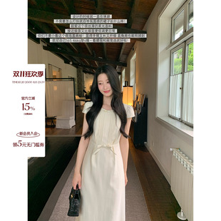 JeJuna炸鸡欧尼【约会裙】蝴蝶来信 柔光感收腰显瘦蝴蝶结连衣裙