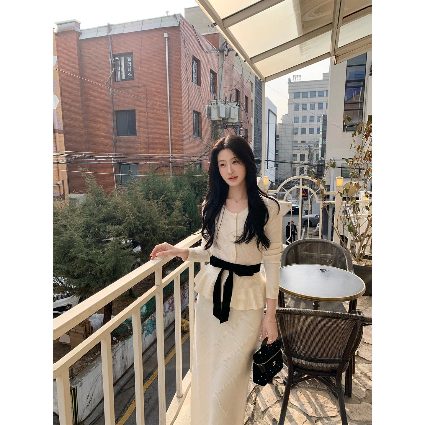 炸鸡欧尼JeJuna 轻法茉莉 可拆卸收腰丝绒蝴蝶结羊毛针织开衫套装,女装/女士精品,时尚套装,淘宝优惠券,粉丝福利购,淘宝优惠卷