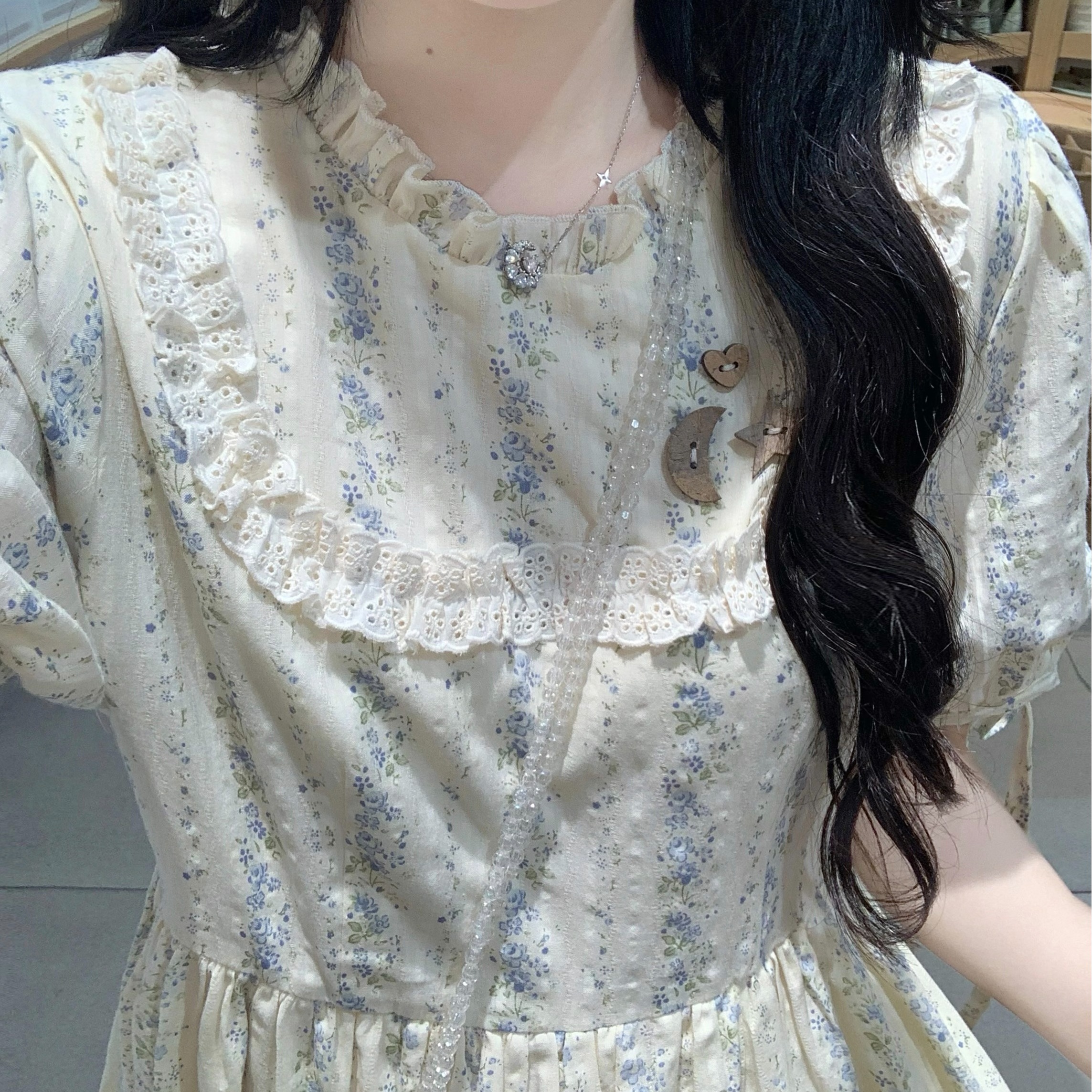 法式甜美碎花连衣裙女夏小个子学院风超好看独特漂亮绝美仙女长裙