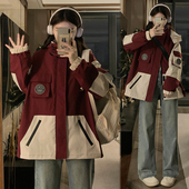 高中女生春秋装 初中学生春季 外套冲锋衣少女大童2024新款 洋气撞色