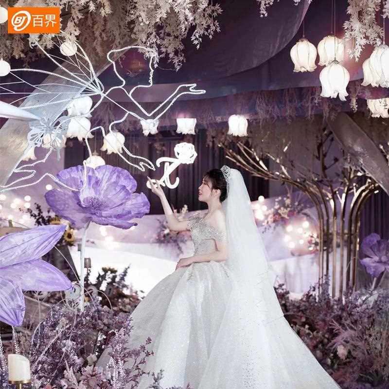 新款直销大号新款婚庆道具铁艺精灵摆件婚礼舞台装饰挂件灯婚庆天