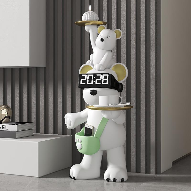 新款直销亲子暴力熊摆件乔迁新居礼物电视柜沙发旁客厅落地卡通时