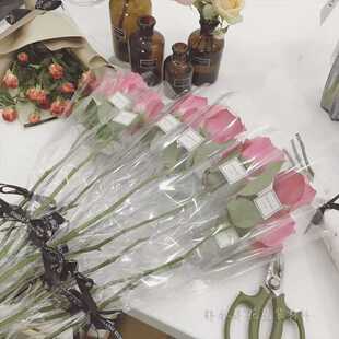 新款直销透明简约单支花包装袋玫瑰三角袋包装袋花店用品T型袋8