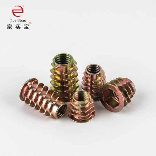 新款直销沉头锌合金带介内六角内外牙T型预埋螺母连接件 儿童床沙