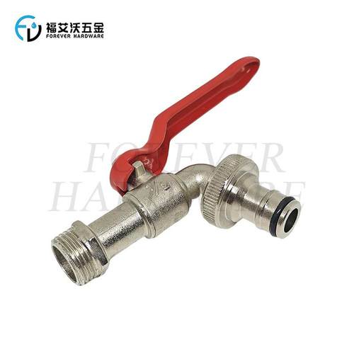 新款直销跨境爆品 1/2 4分锌合金水嘴红色拉伸手柄配合金洗衣机快