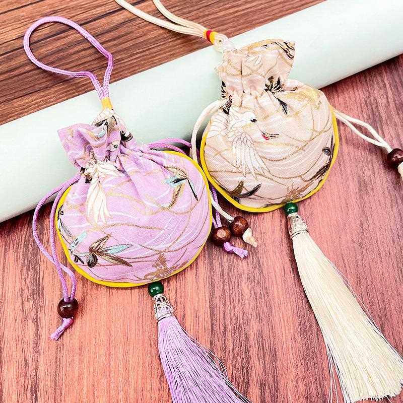 新款直销端午节香包香囊空袋子随身古风荷包艾草驱蚊挂件香袋流苏