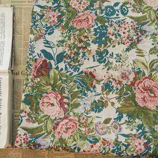 新款直销复古油画感粗纺秋冬女装沙发布抱枕面料赫本风连衣裙提花