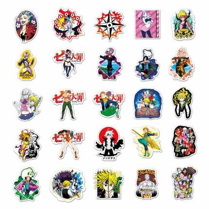 新款直销52张日漫七大罪涂鸦个性行李箱笔记本电脑汽车摩托车冰箱