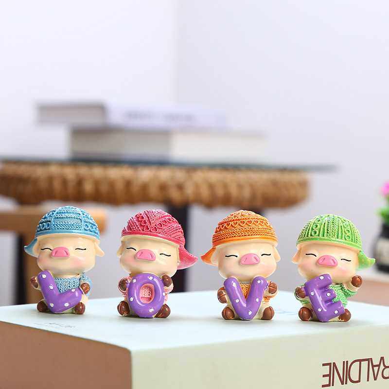 新款直销创意家居可爱小猪love汽车摆件树脂工艺品一家四口儿童礼,家居饰品,桌面摆件,淘宝优惠券,粉丝福利购,淘宝优惠卷