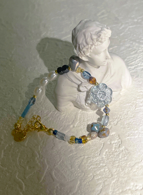 冷海｜原创捷克珠描银梅花珠精致复古设计串珠手链