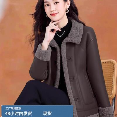 羊羔毛皮毛一体外套女秋冬2025新款爆款洋气高端上档次皮草短上衣