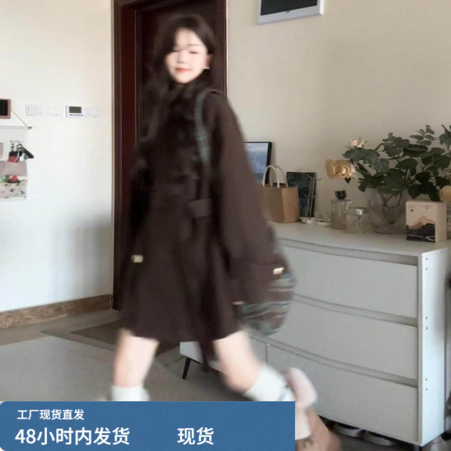 2025新款韩系高级感立领毛呢外套女秋冬季小个子气质收腰棕色大衣,运动/瑜伽/健身/球迷用品,广场舞套装,淘宝优惠券,粉丝福利购,淘宝优惠卷