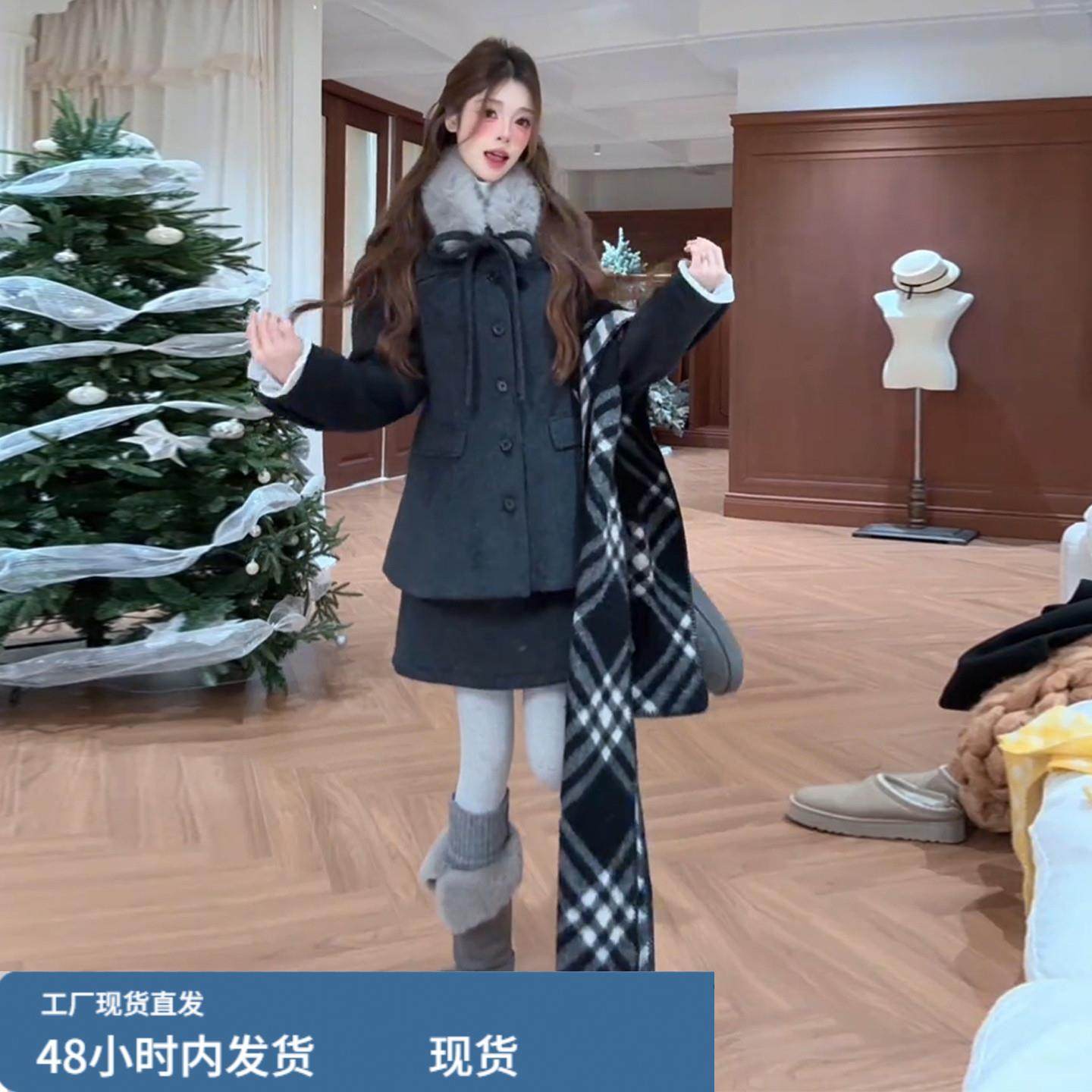 富家千金小香风灰色西装连衣裙子女2025秋冬季新款小个子套装短裙,运动/瑜伽/健身/球迷用品,瑜伽短裙,淘宝优惠券,粉丝福利购,淘宝优惠卷