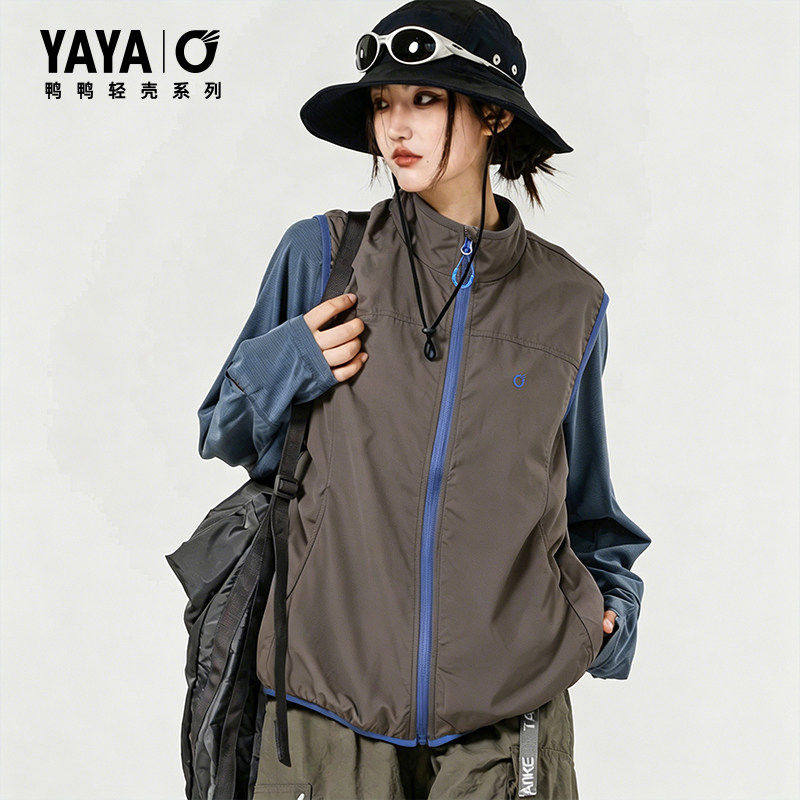 【轻壳系列】YAYA鸭鸭羽绒马甲女2026新品户外运动风宽松短款外套
