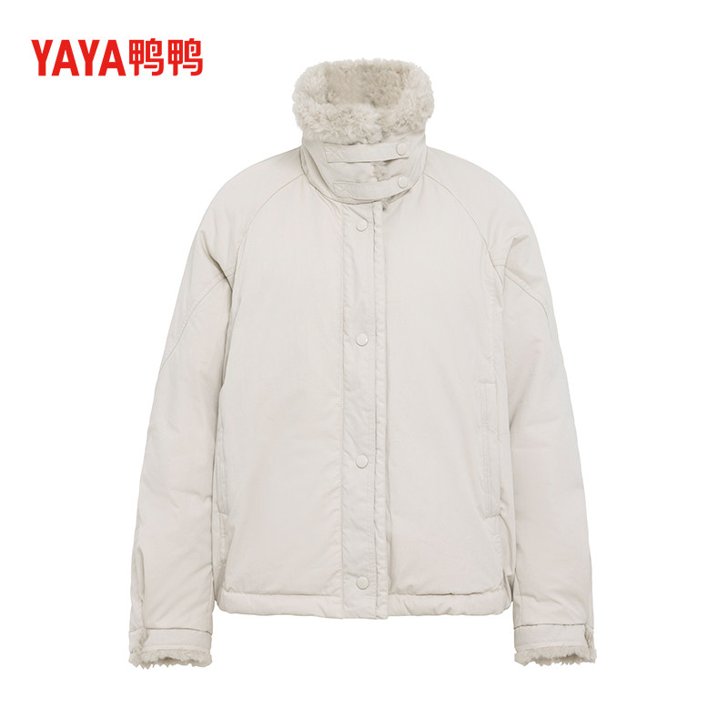 YAYA鸭鸭25年秋冬新款洋气修身羽绒衣小个子百搭毛领派克服羽绒服
