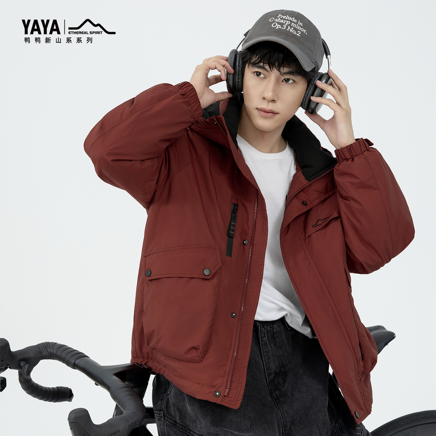 YAYA鸭鸭2025羽绒服男款户外休闲保暖防水防风连帽秋冬冲锋衣百搭