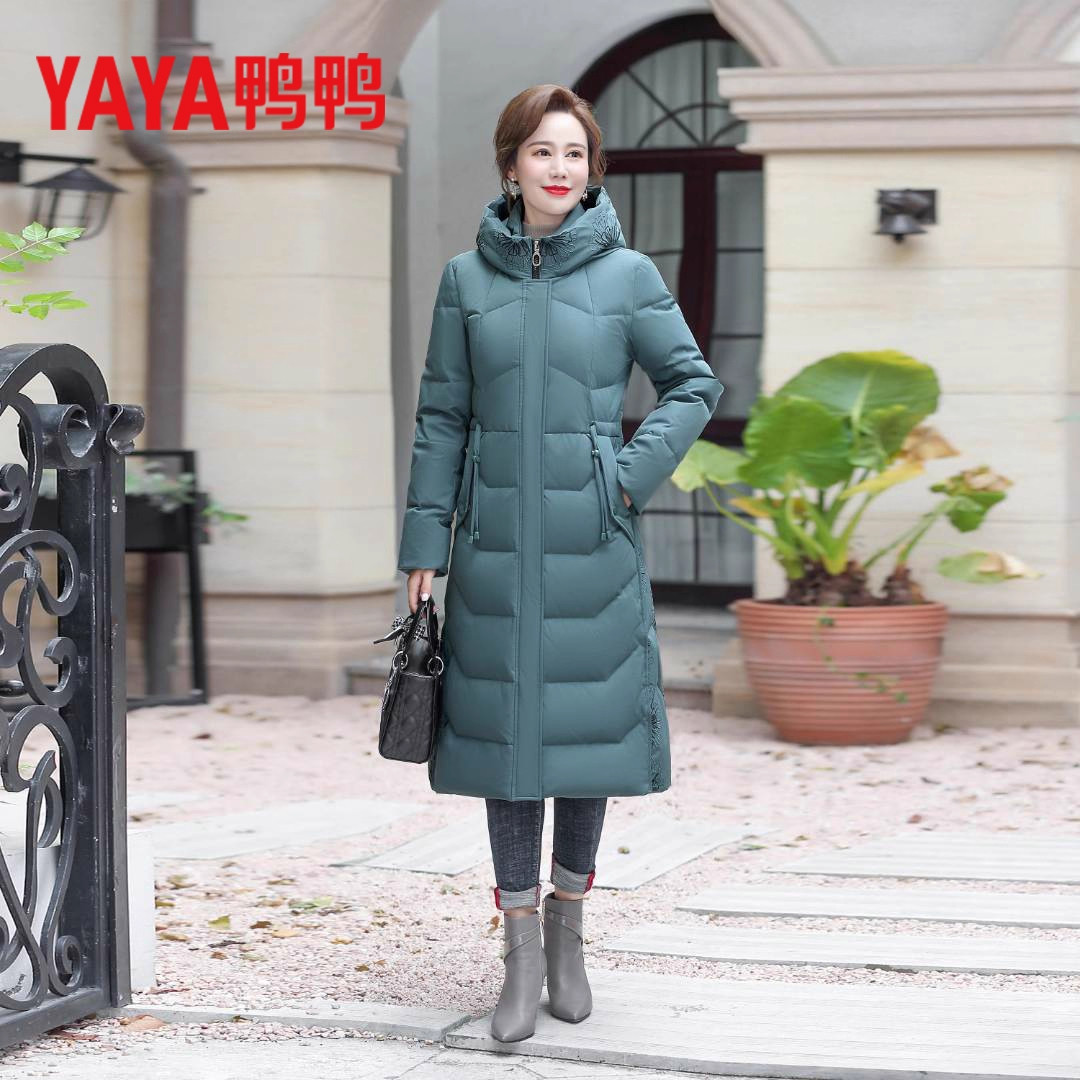 YAAY鸭鸭羽绒服妈妈装中长款2026年秋冬加厚防风保暖高端时尚外套