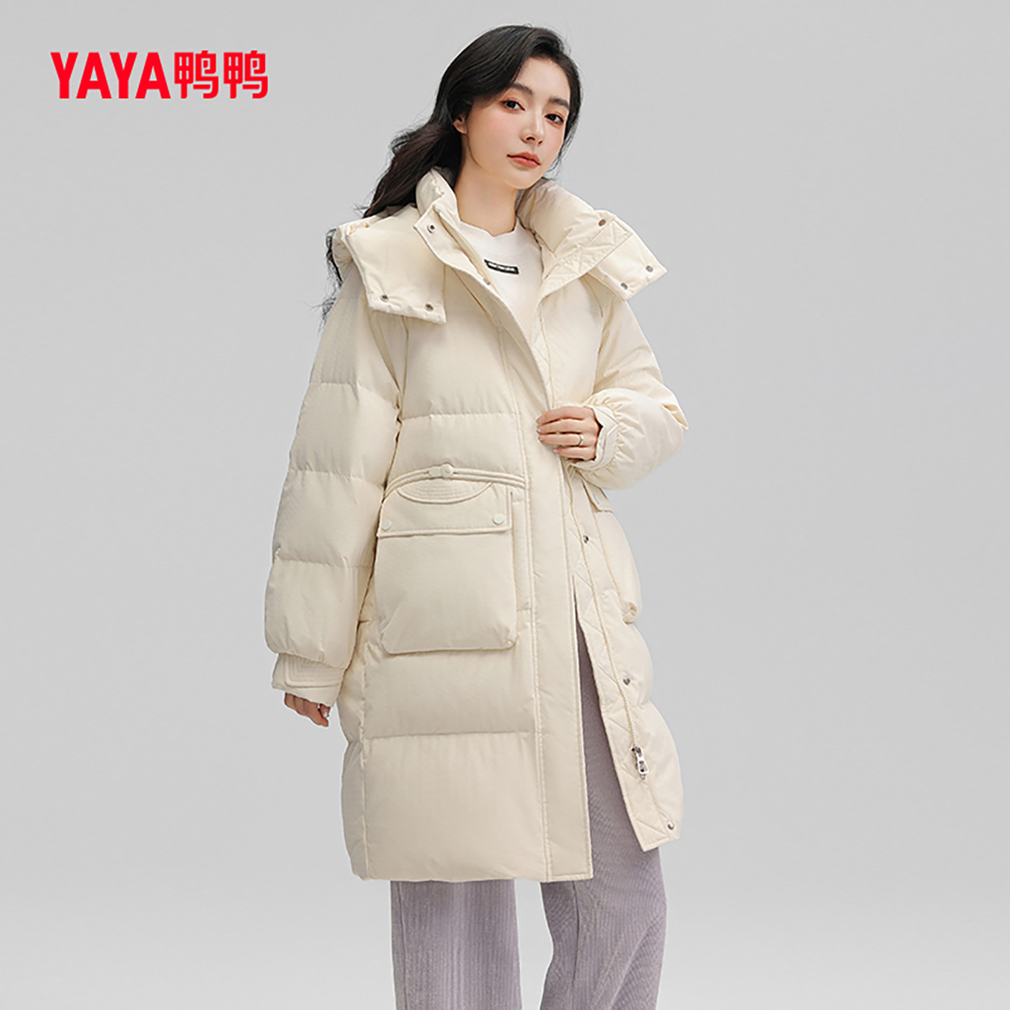 连帽2024年新款韩版鸭鸭纯色