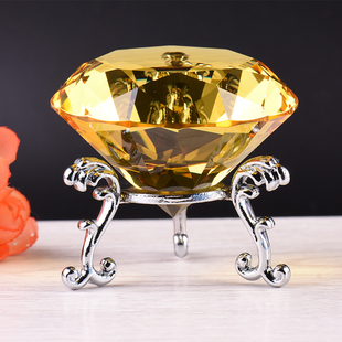 人造水晶玻璃钻石摆件粒大宝石卧室桌面摆件装饰拍摄道具彩虹制造